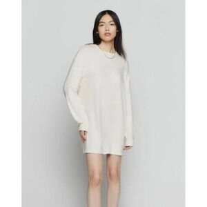 Reformation Cream Knit Sweater Dress Long Sleeve Casual Mini Womens‎ Size S Fall